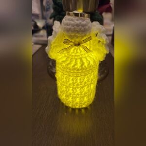 Hand Crafted Crochet Lighted Angel Home/desk Accent